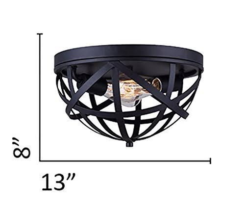 2 Light Flush Mount Black Y1913