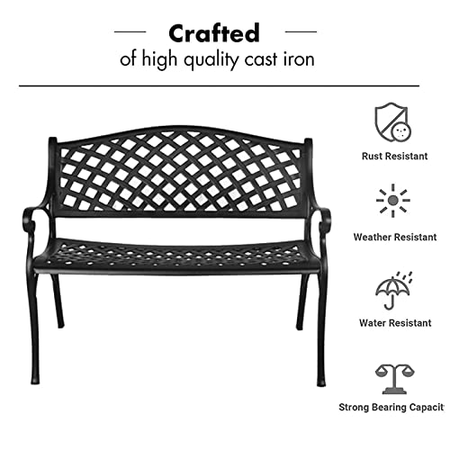 Black Cast Aluminum Bench P390812