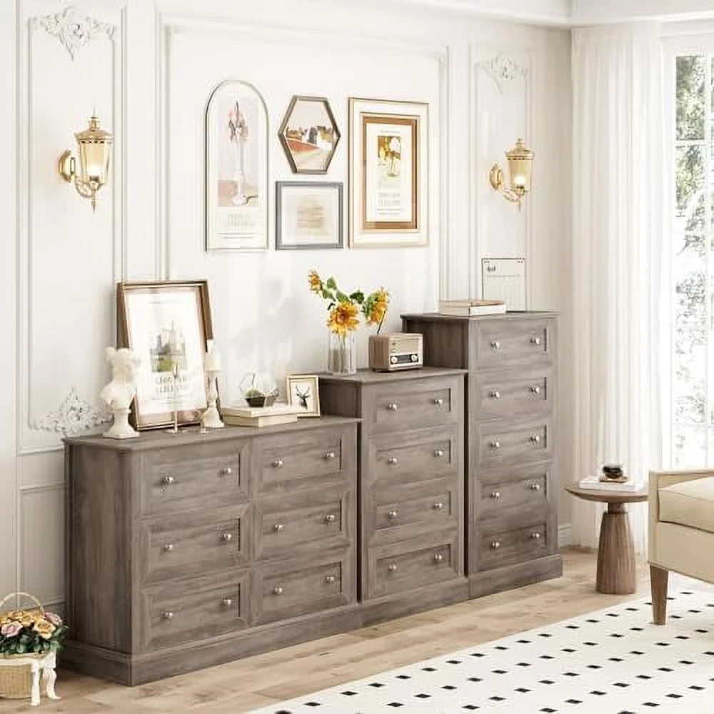 6 Drawer Double Dresser Wood Chest of Drawers X863