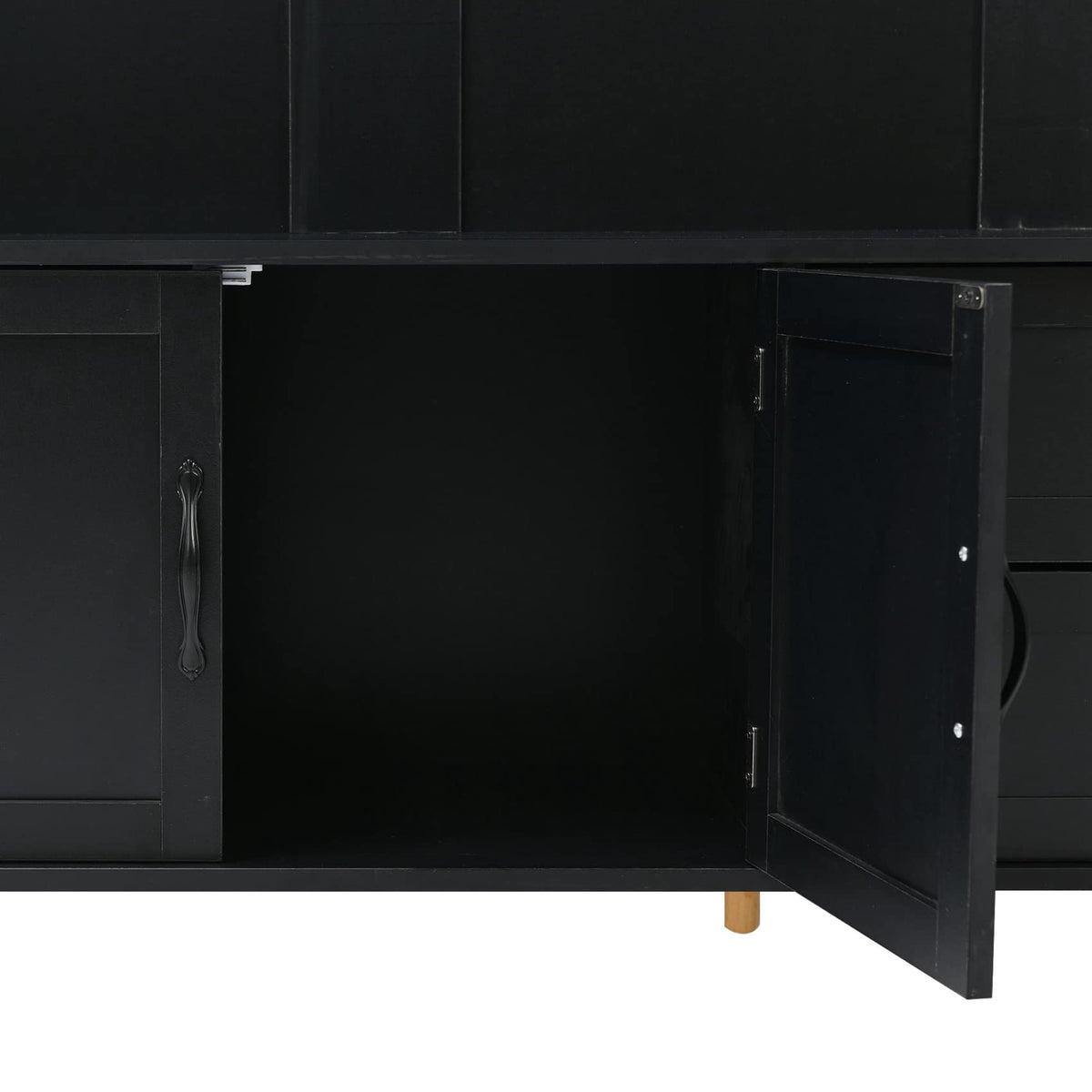 Hall Tree with Bench and Shoe Storage, Coat Rack, 2 Drawers and Shelves, 5 Hooks (Black) Y31897