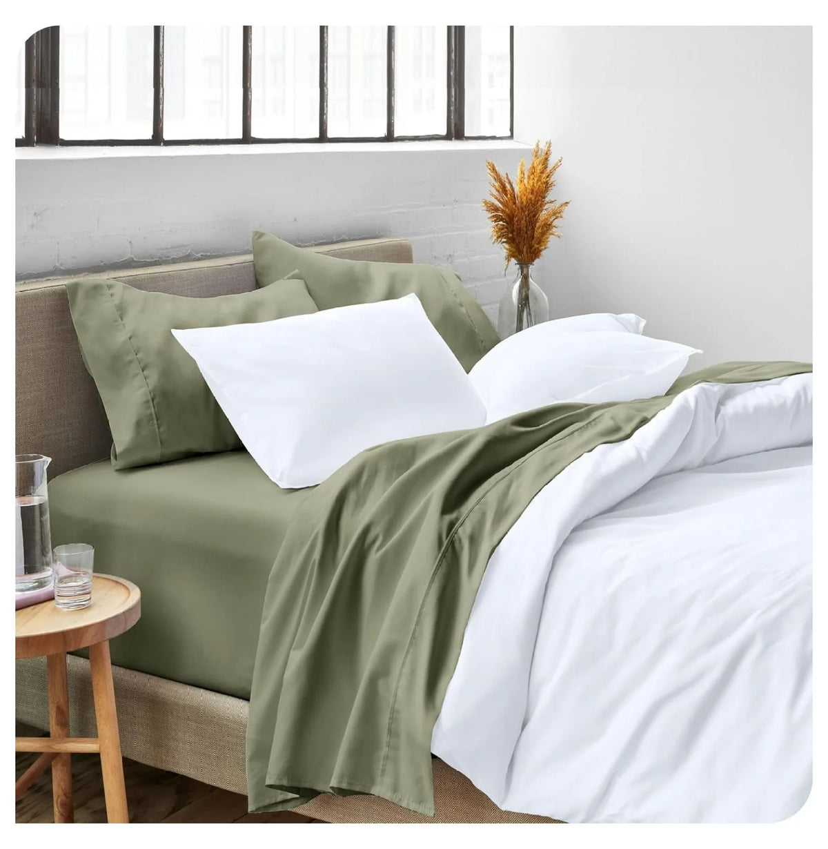 Split King 5 Piece Microfiber Bed Sheet Set with Deep Pockets L8071