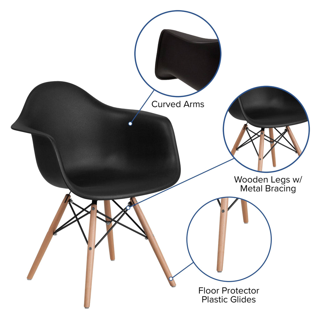 Navy Plastic Arm Chair Z49110