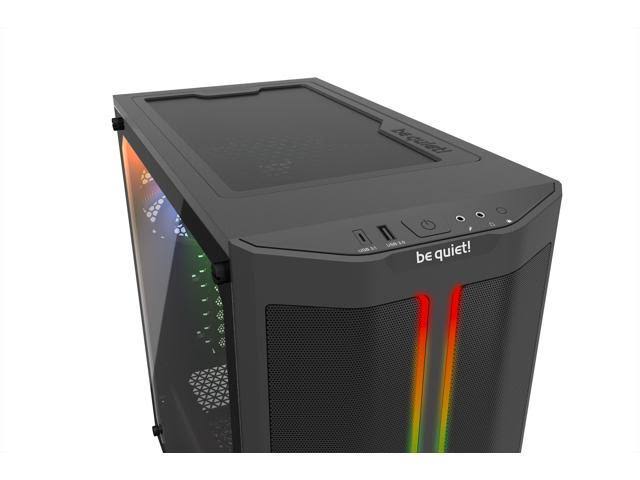 Black ATX Computer Case Midi Tower Tempered Glass H85245
