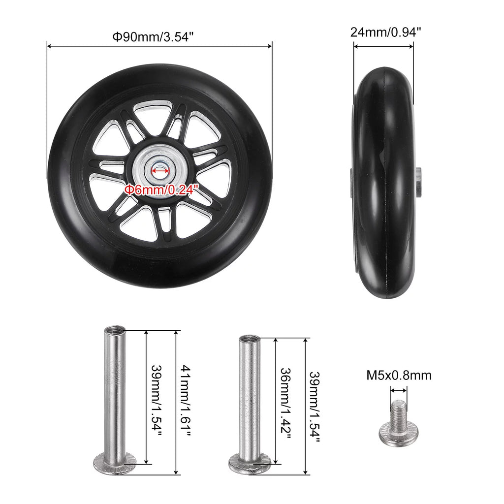 4 PU Bearing Replacement Luggage Wheels for Suitcase P8297