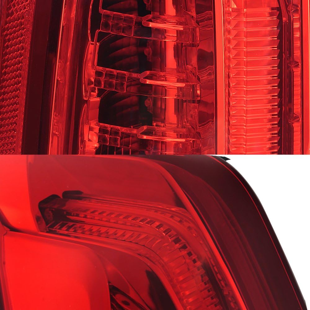 2013-2018 Cadillac ATS Full LED Tail Light Chrome Housing Red Clear Lens U3197