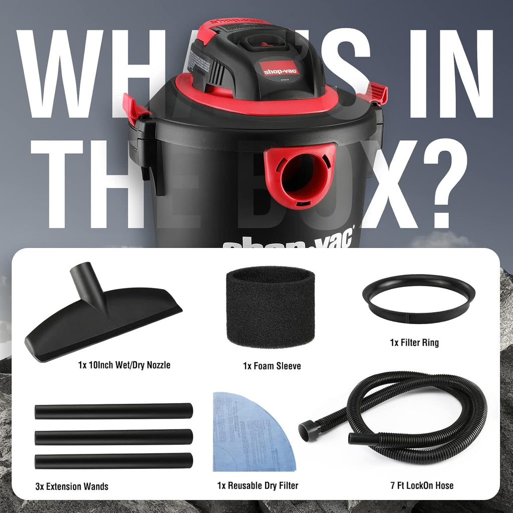 5 Gallon 2.0 Peak HP Wet/Dry Vacuum with Collapsible Handle P46517