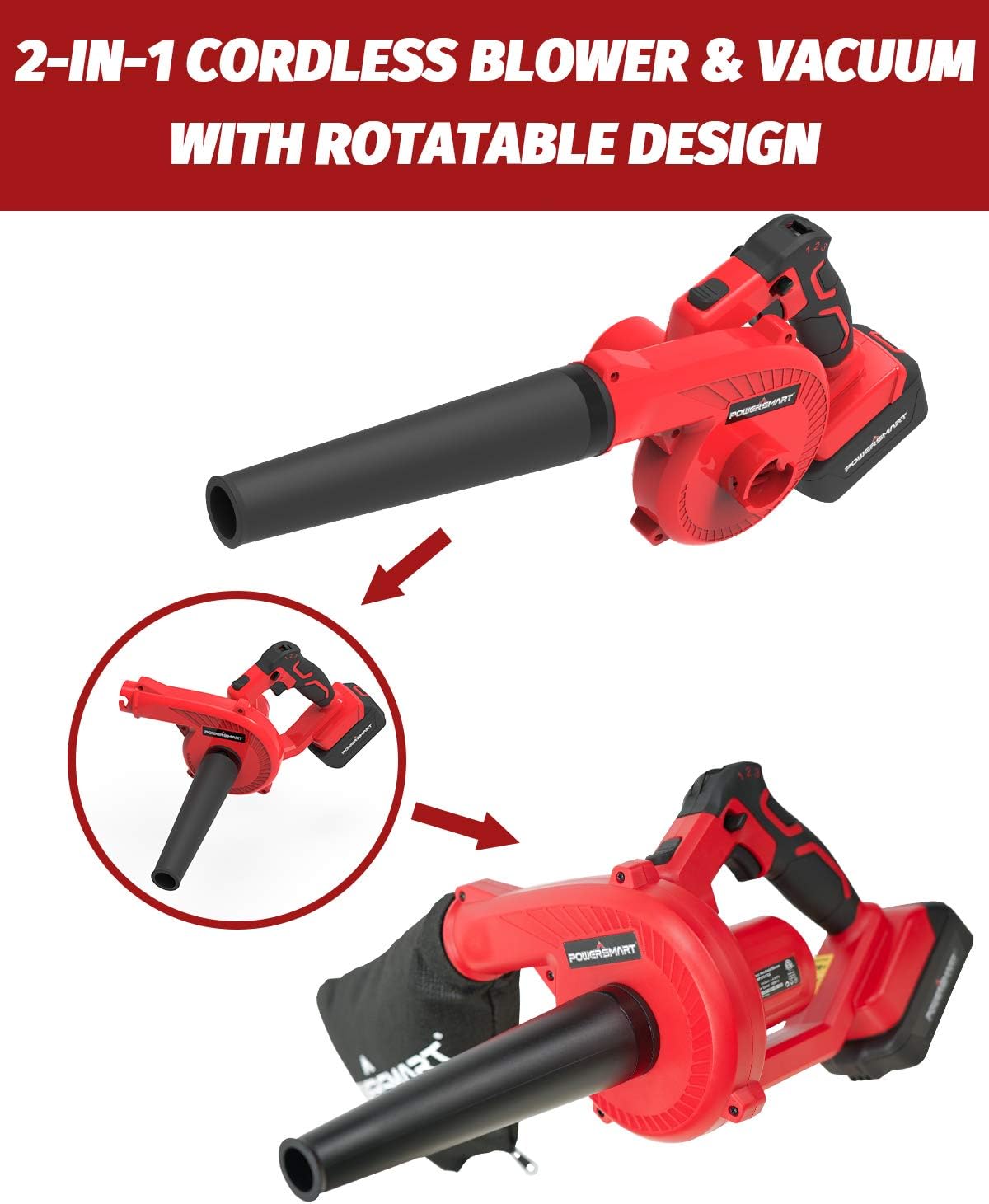 145 MPH Cordless Leaf Blower Battery & Charger Included Pack of 2 C690474