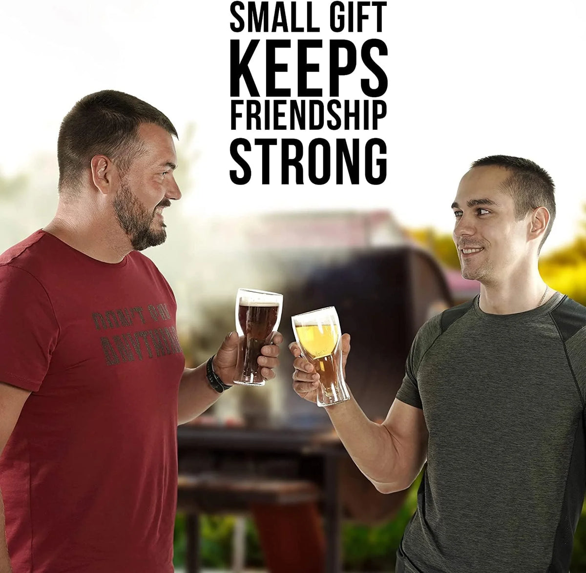 Double-walled Beer Bottle Shaped Glass Set of 2 G53879