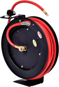 3/8" x 25' Wall Mount Steel Air Hose Reel, 300 PSI, Pack of 2 I35707