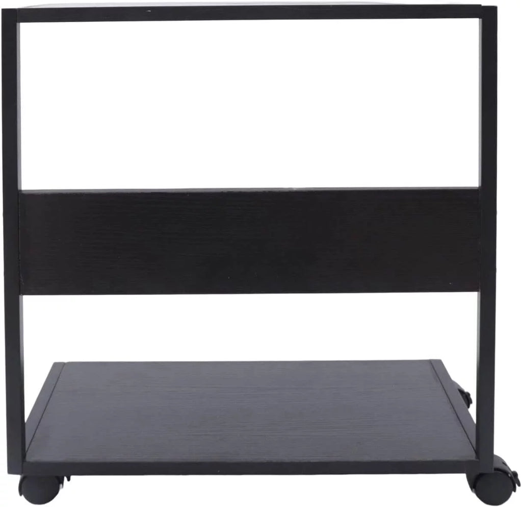 2-Tier Computer Tower Stand with Lockable Wheels F71973