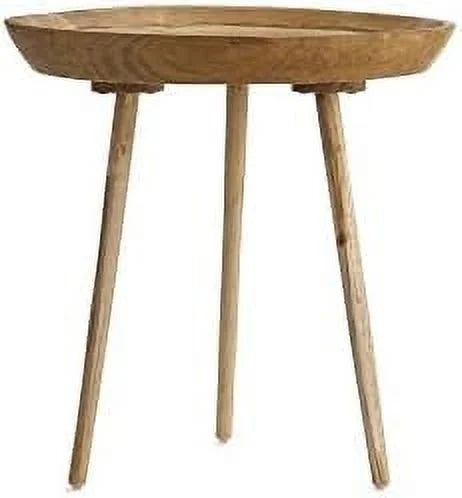 Round Table 19.7" x 19.7" x 20.1" Natural Teak Wood Table X741675