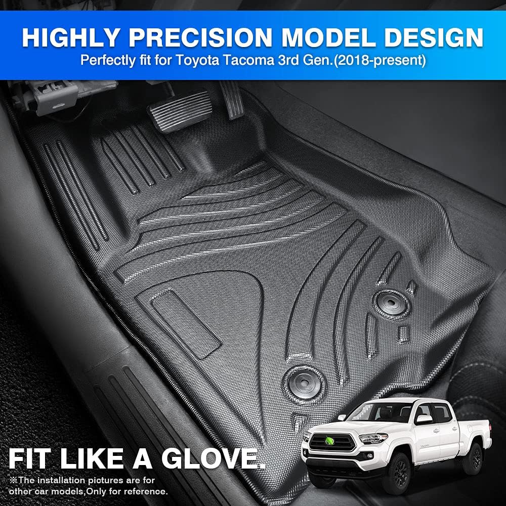 All-Weather Car Floor Mats Front & Rear Row Full Set TPE S51458