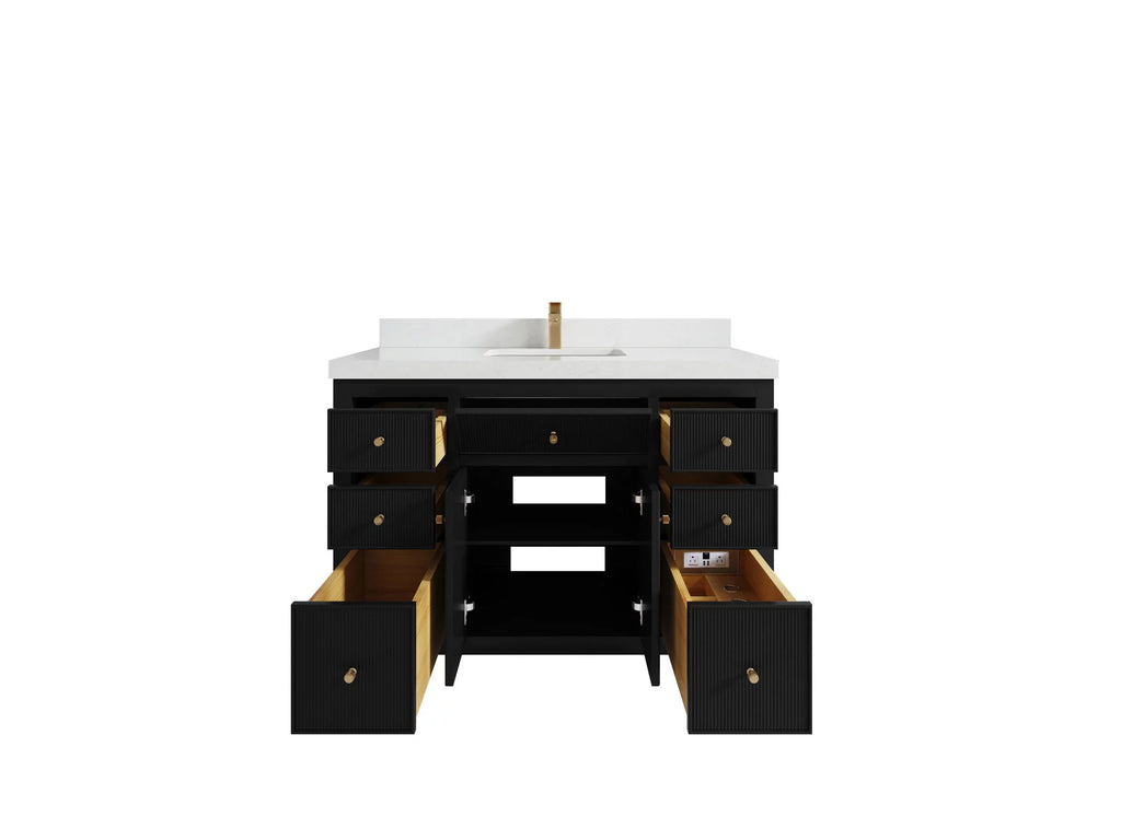 Black Free Standing Single Sink Bathroom Vanity C527909