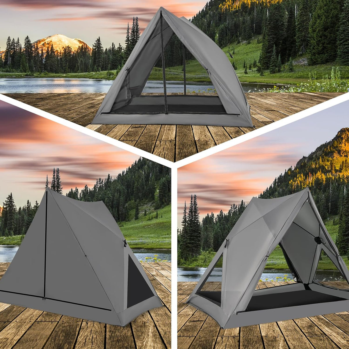 Pop Up Camping Tent for 2-3 Person with Removable Rainfly and Carrying Bag A6615