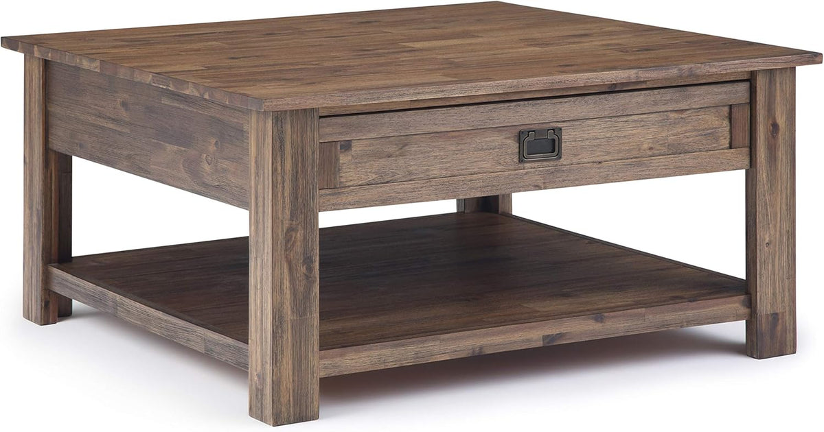 Solid Acacia Wood 38 inch Square Coffee Table C27805