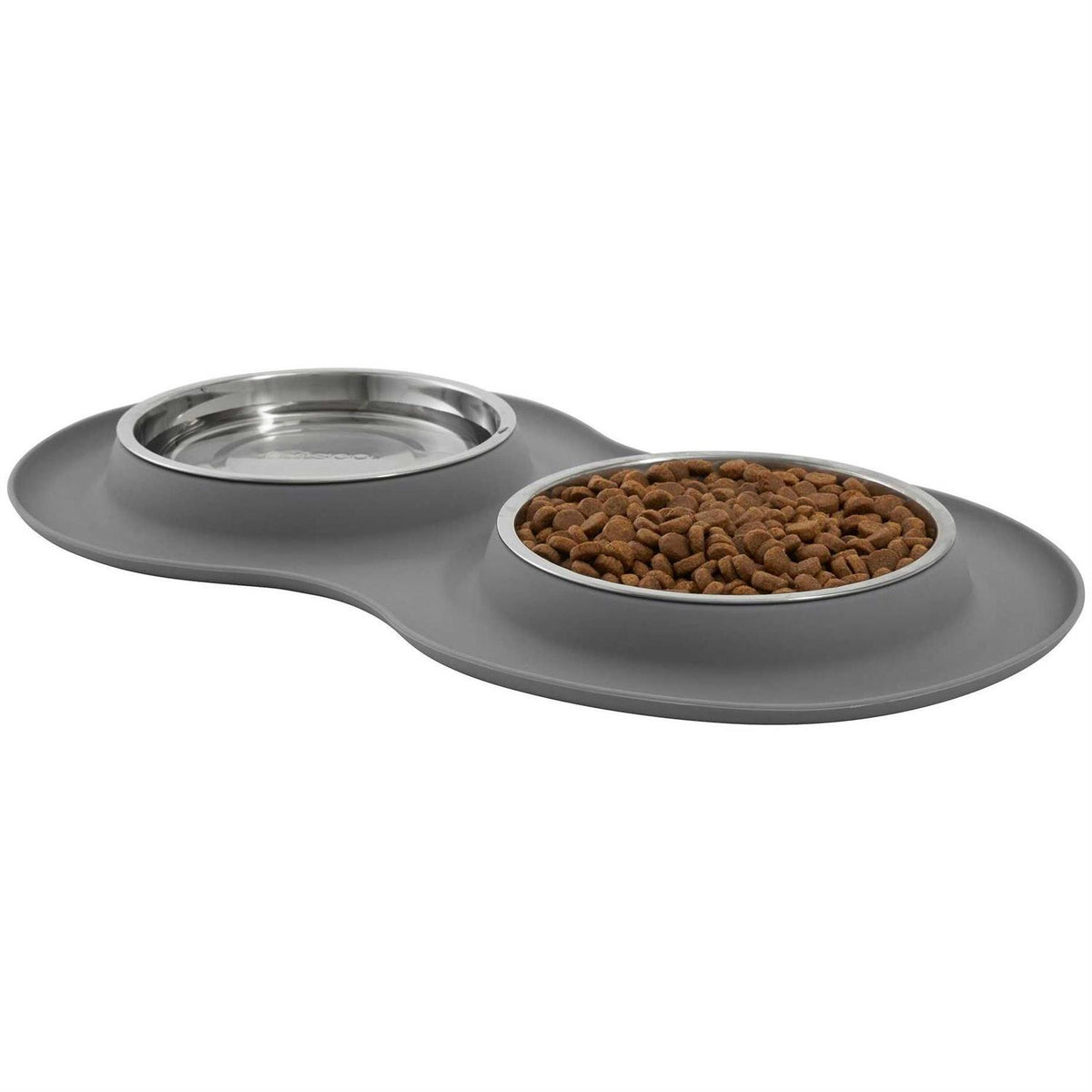 Double Stainless Steel Pet Bowl with Silicone Mat K1243