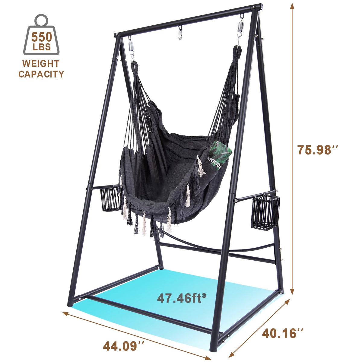 Hanging Rope Swing & Stand Set with Two Holders N3184