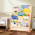 6 Tiers Wooden Kids Book Rack Storage Bookshelf with Canvas Shelves S79303