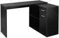 L Shaped Computer Desk with Shelves Drawer and Cabinet White Q334657