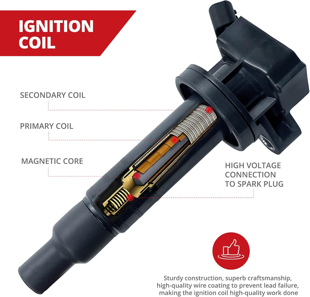 Set of 4 Ignition Coil for Toyota Celica Corolla Matrix MR2 1.8L L4, Chevrolet Prizm, Pontiac Vibe G1151