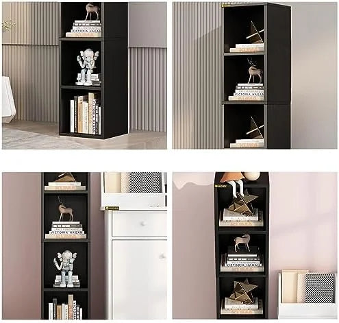 68.5" Tall Narrow Wooden Bookshelf 6 Cubes Brown K520