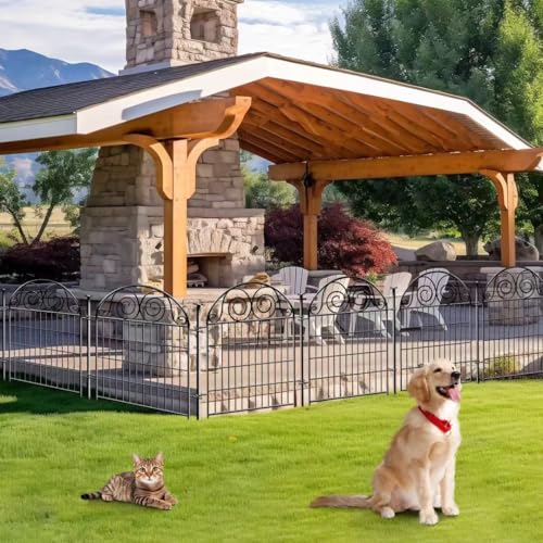 Tall Metal Garden Fence Animal Barrier with Gate, 40 in 12 Panels E292972