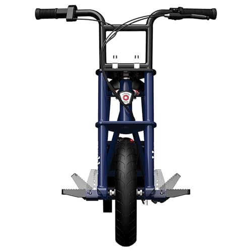 Dark Blue Electric Retro Minibike with 250W Motor, 12 Inch Tires, 24V Battery Y587