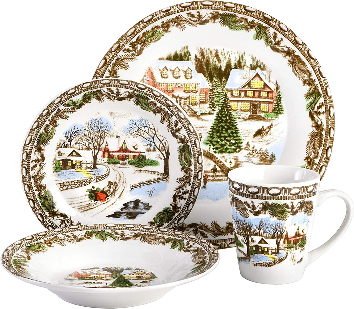 16 Piece Multicolor Dinnerware Set R25044