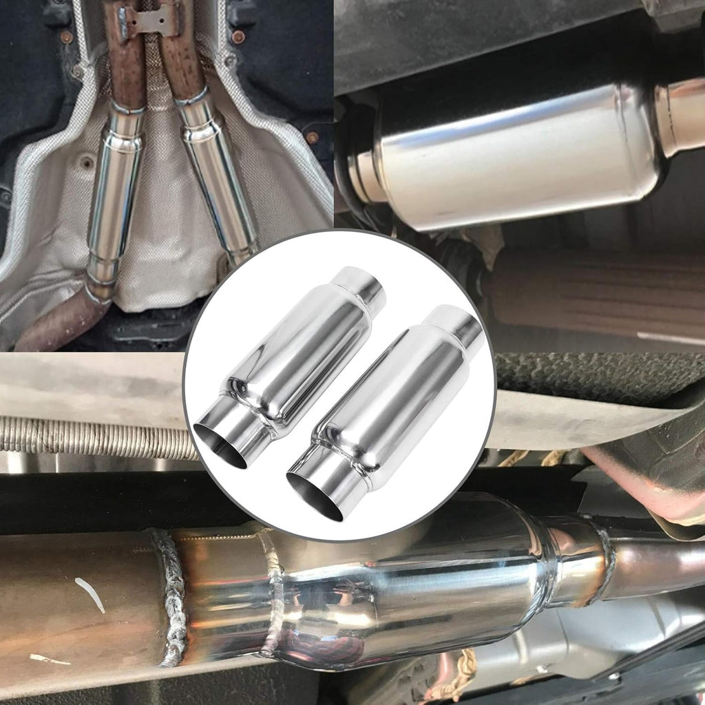 3 Inlet 3 Outlet Stainless Steel Exhaust Muffler Resonator Q8898