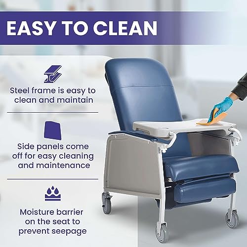 Standard Geri Chair Recliner with Wheels, Tray, and Elevating Legrests E799127