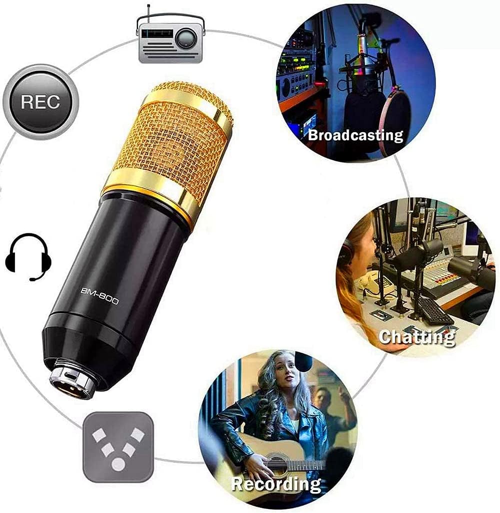 Podcast Equipment Bundle, Condenser Studio Microphone with Sound Card, Pack of 2 O938920