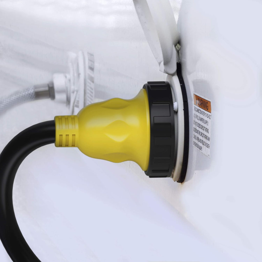 30 Amp to 15 Amp RV Adapter Cord with Locking Connector, 12in Pack of 2 A531237