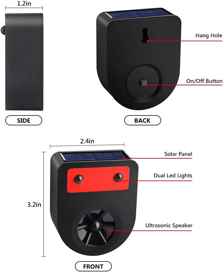 Pack of 8 Solar Powered Deer Chaser Light Animal Deterrent M6784