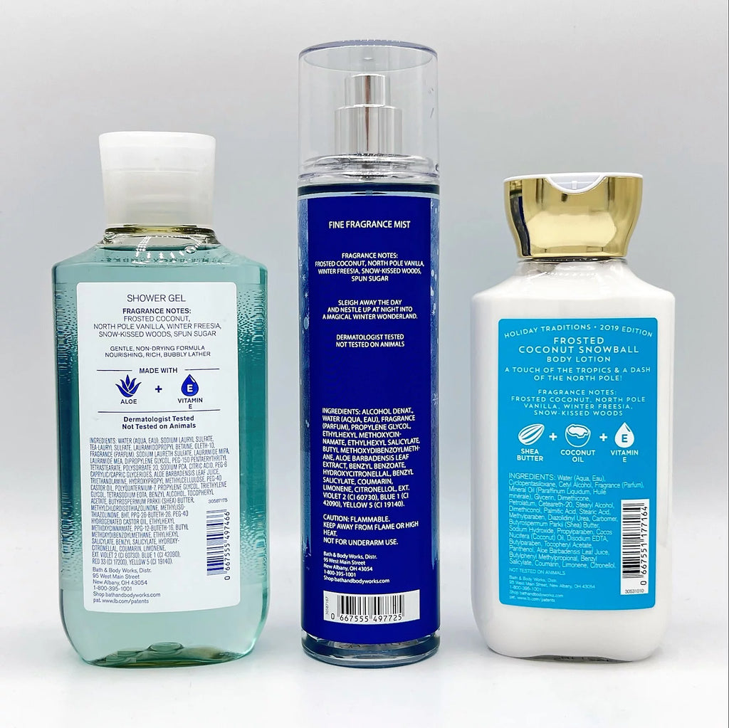Frosted Coconut Snowball Shower Gel, Fine Fragrance Mist and Body Lotion 3-Piece Bundle F578289