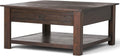 Solid Acacia Wood 38 inch Square Coffee Table C27805