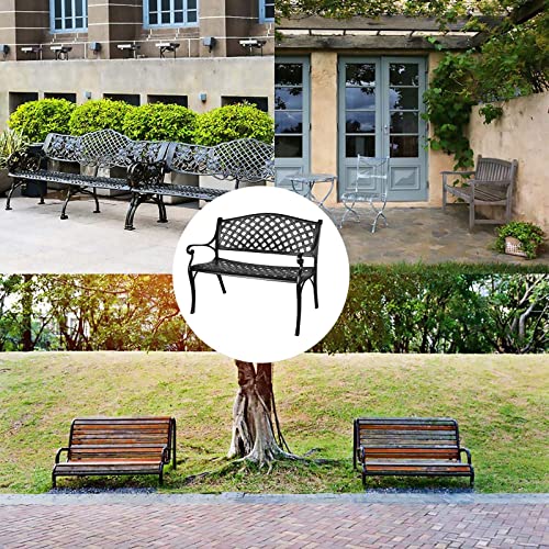 Black Cast Aluminum Bench P390812