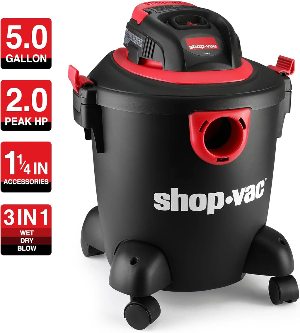 5 Gallon 2.0 Peak HP Wet/Dry Vacuum with Collapsible Handle P46517