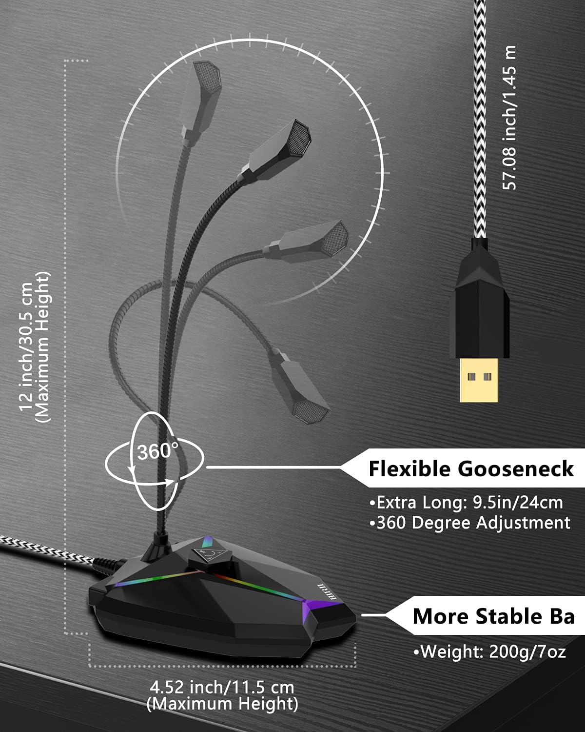 USB Condenser Computer Microphone with Mute Button Pack of 2 G153