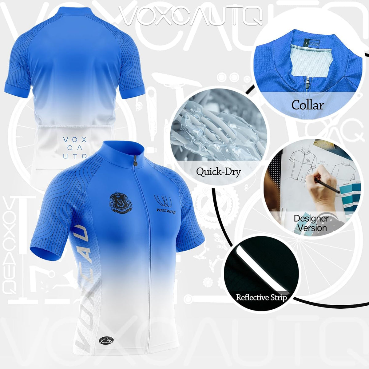 Men's Pro Cycling Jersey Set with Bib Shorts Q708