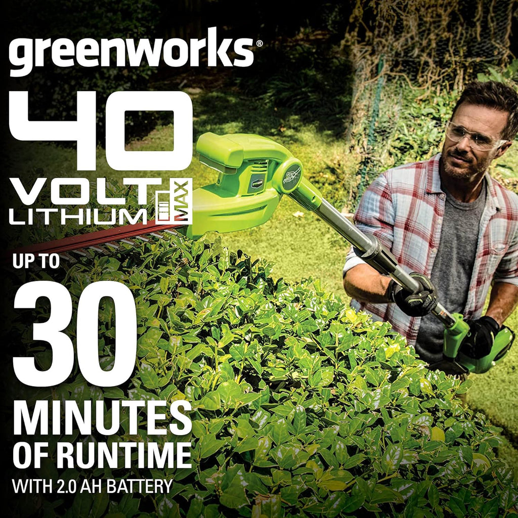 40V 20" Cordless Pole Hedge Trimmer with 2.0Ah Battery and Charger W28179
