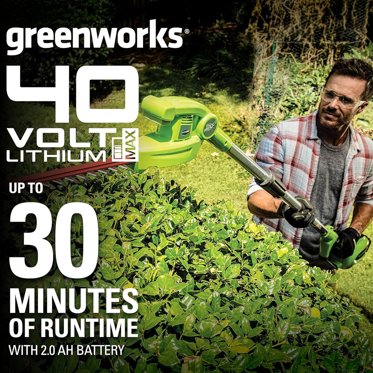 40V 20" Cordless Pole Hedge Trimmer with 2.0Ah Battery and Charger W28179