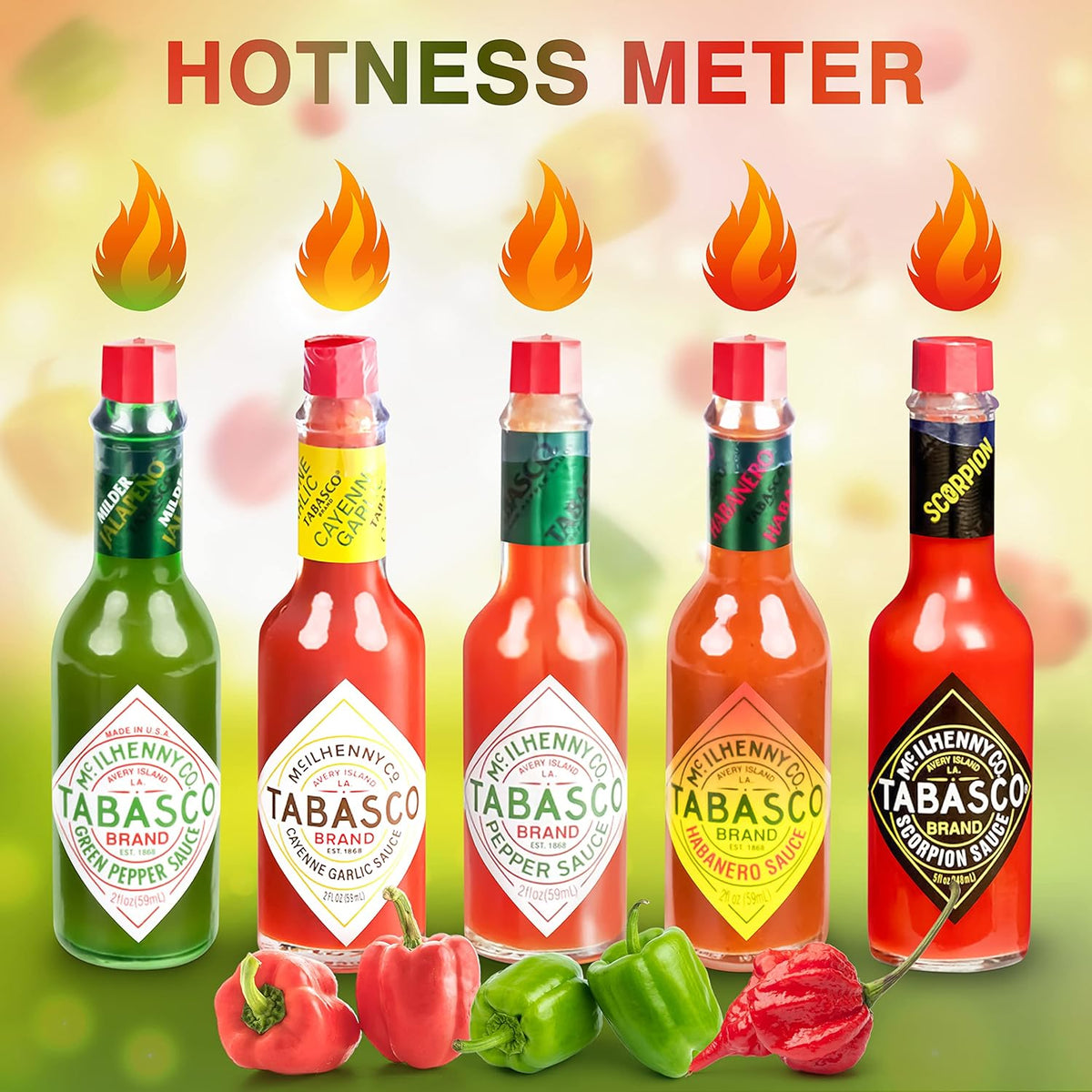 Tabasco Hot Sauce Scorpion Variety Pack 2 oz Bottles B363
