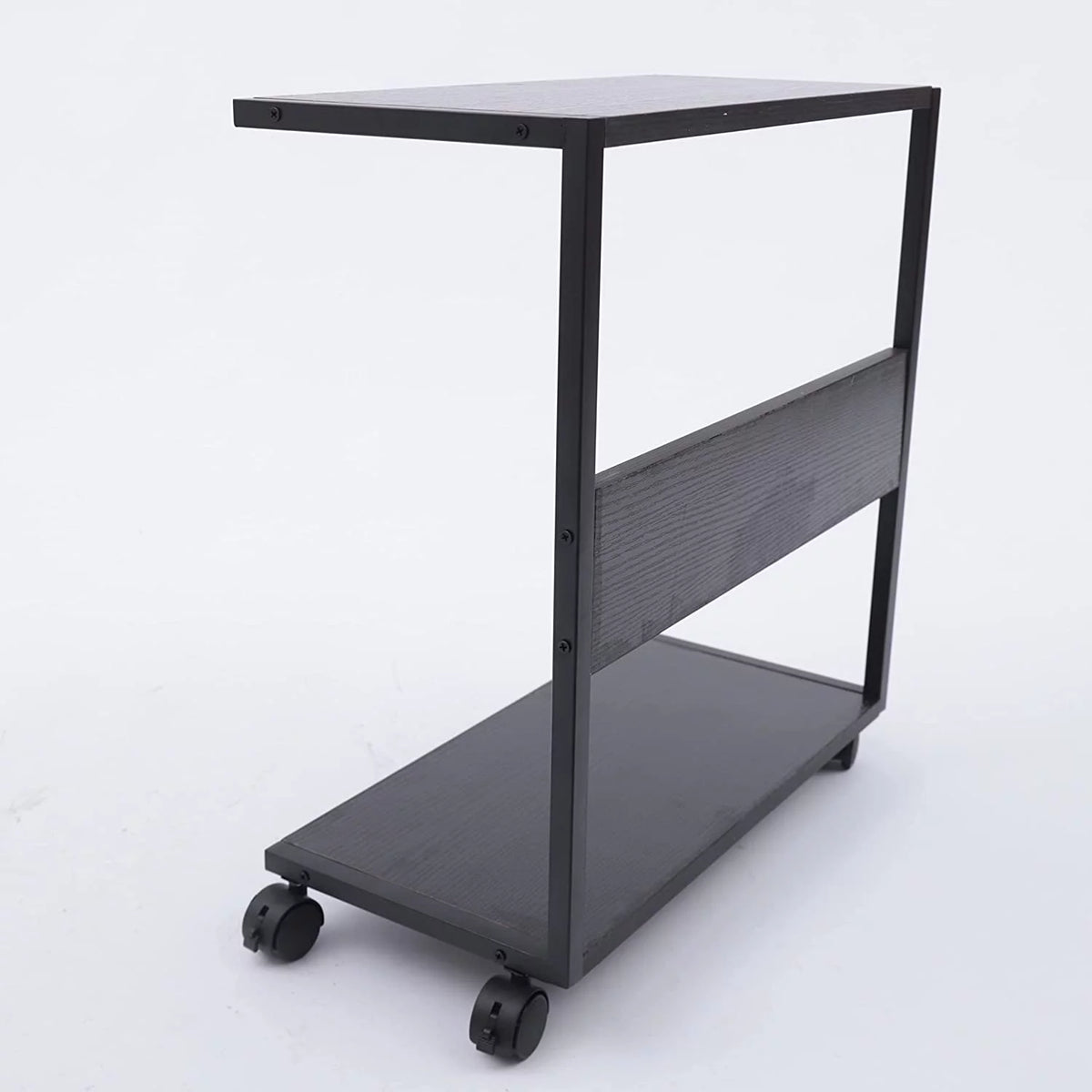 2-Tier Computer Tower Stand with Lockable Wheels F71973