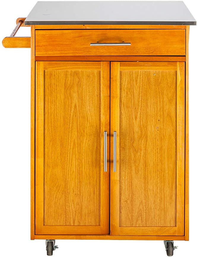Kitchen Island Cart on Wheels with 2 Drawers and 2 Shelves K526847