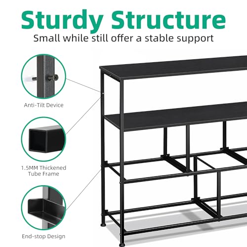 Black Fabric Drawer TV Stand with Open Shelves S692412