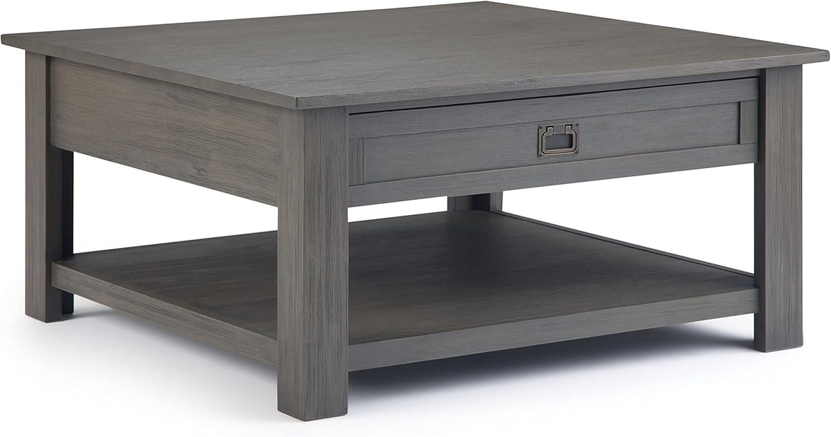 Solid Acacia Wood 38 inch Square Coffee Table C27805
