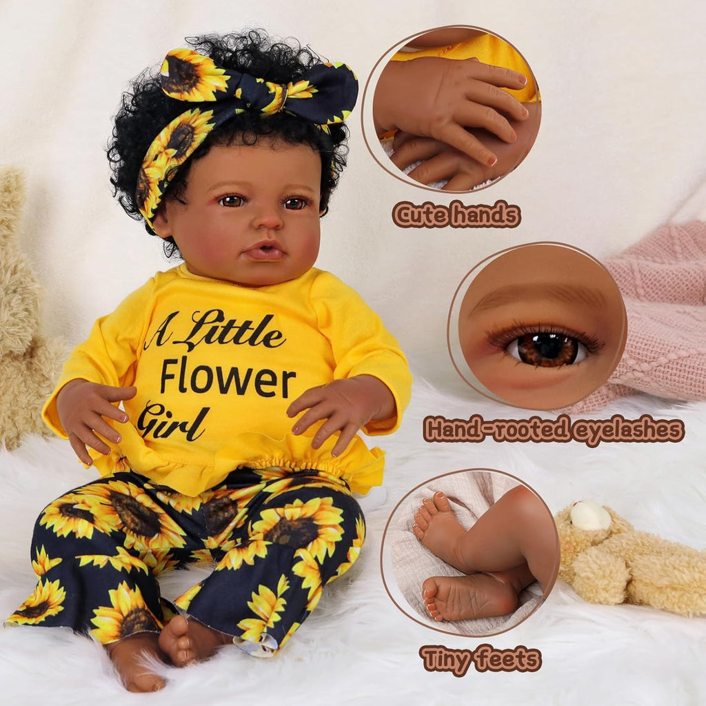 20 Inch Black Soft Vinyl Reborn Baby Doll U99808