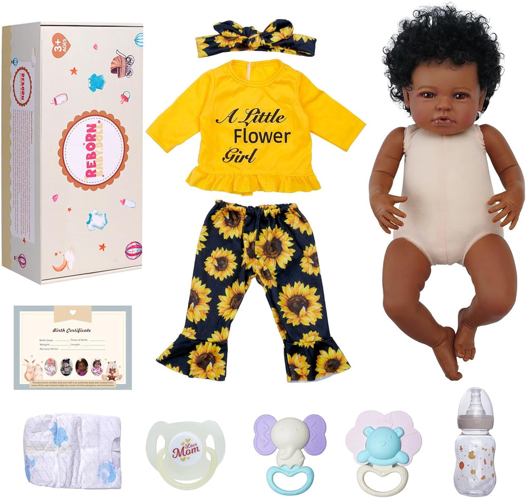 20 Inch Black Soft Vinyl Reborn Baby Doll U99808