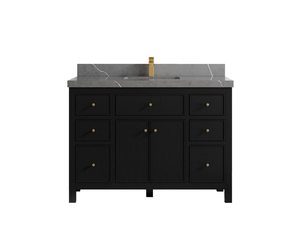 Black Free Standing Single Sink Bathroom Vanity C527909