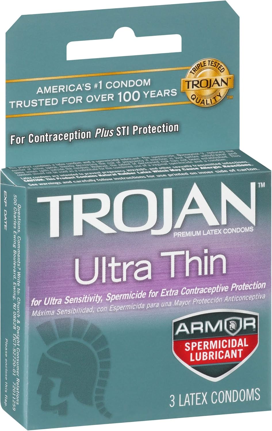 Ultra Thin Spermicidal Condom, 3 Count Q76515